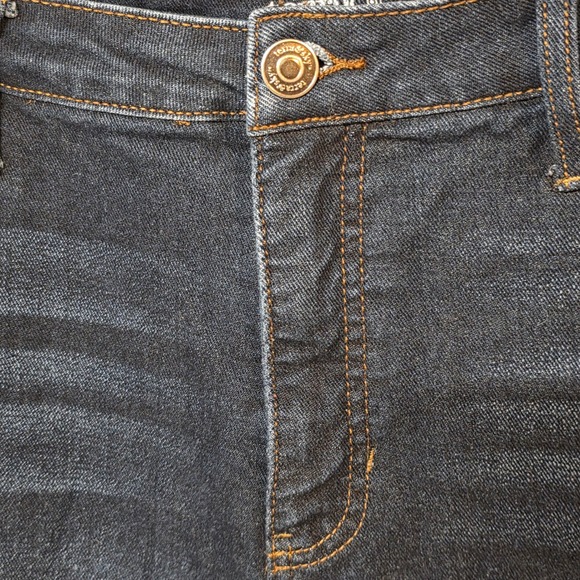 Terra Sky Womens Jeans Size 18W Short Dark Wash Flare Distressed Raw Hem - Picture 7 of 11